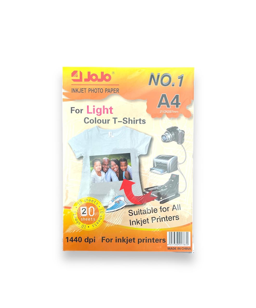 ورق طبع تيشيرتات A4 ابيض ×20 عدد...